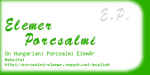 elemer porcsalmi business card
