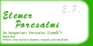 elemer porcsalmi business card